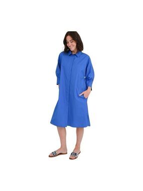 Max Mara Blue Tabita Poplin Midi Dress Size 6 (no belt)